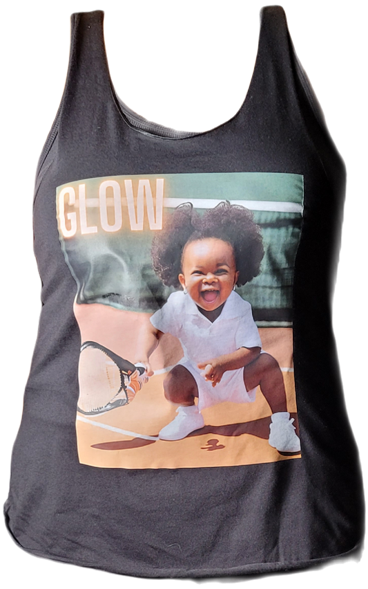 GLOW Racerback Tank Rounded Bottom