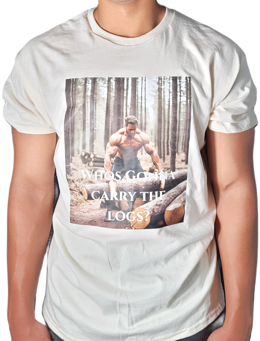 Beige Whos Gonna Carry The Logs Tee